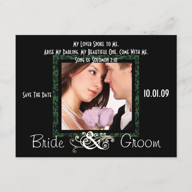 Spara datumet med fotot meddelande vykort (Framsida)