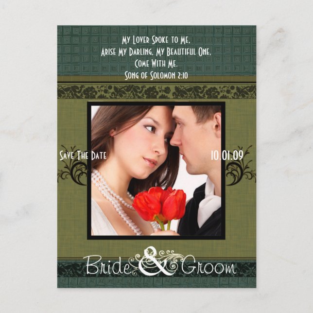 Spara datumet med fotot meddelande vykort (Framsida)