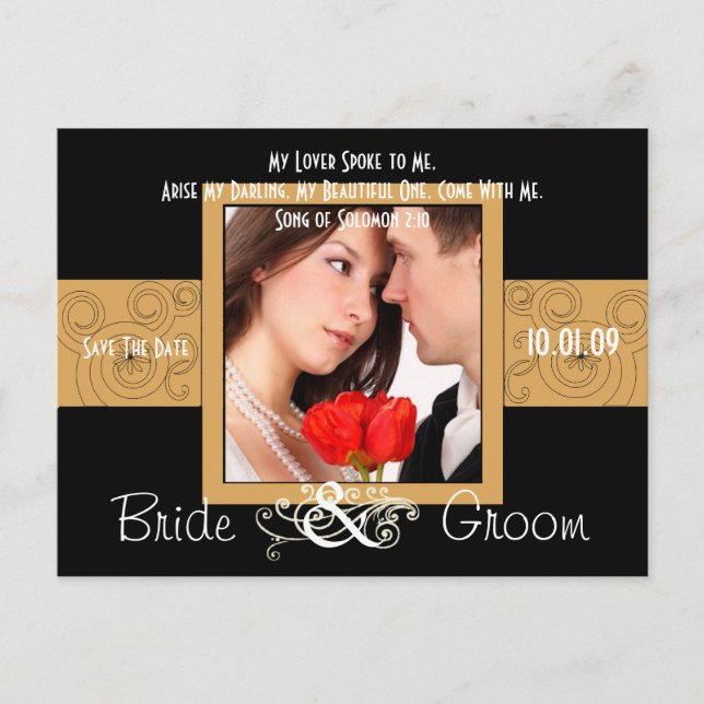 Spara datumet med fotot meddelande vykort (Framsida)