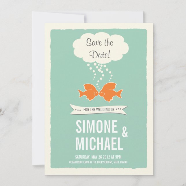 Spara datumet med kyssande fisk (Framsida)