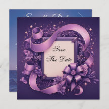 Spara datumet med Lila Rosett band