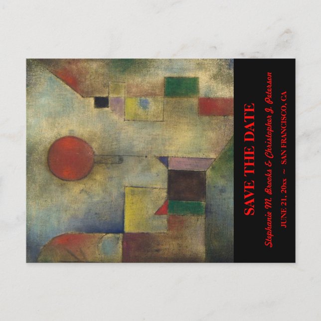 Spara datumet med "Röd ballong" / Webbplats Meddelande Vykort (Framsida)