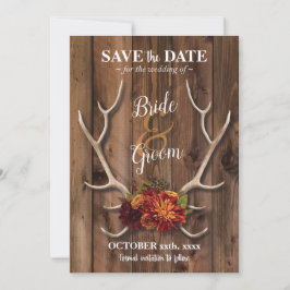 Spara datumet med rustik hjorthorn romantisk bröll inbjudningar
