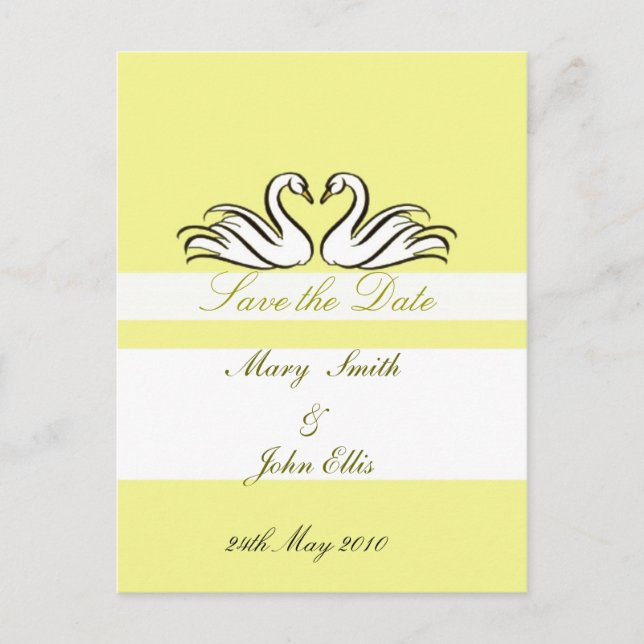 Spara datumet med svanar vykort (Framsida)