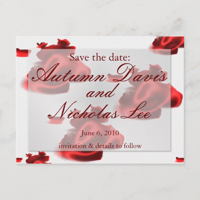 Spara datumet:.. meddelande vykort (Framsida)