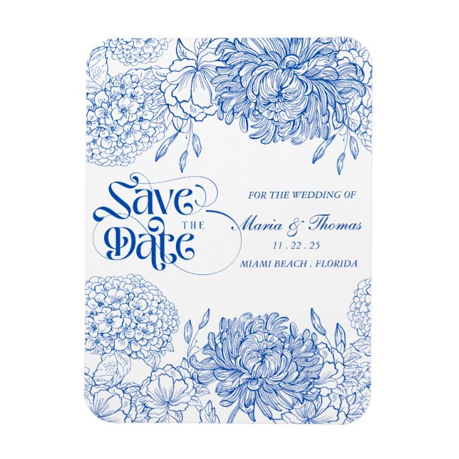 spara datumet. Medelhavet bröllop stil Magnet (Vertikal)