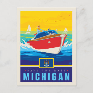 Spara datumet Michigan Inbjudan Vykort