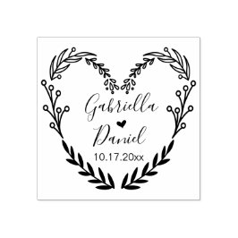 Spara datumet, Modern hjärtläder Ram Stämpel