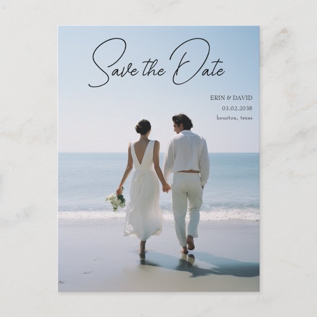 Spara datumet! Modern Marble 1 Photo Vykort (Framsida)