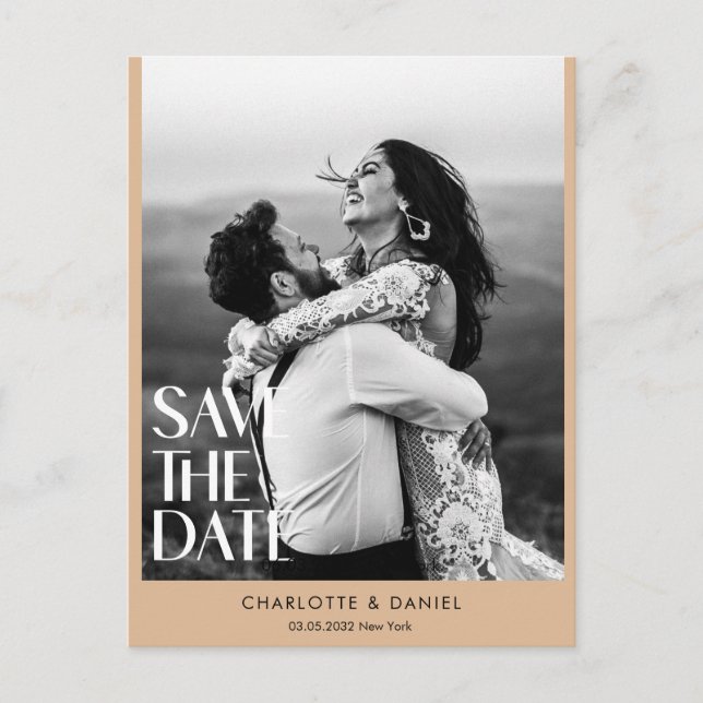 Spara datumet! Modern minimalistisk 1-foto Vykort (Framsida)