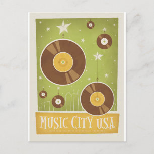 Spara datumet Nashville, TN - Records Meddelande Vykort