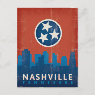 Spara datumet   Nashville, TN - Statlig flagga Meddelande Vykort
