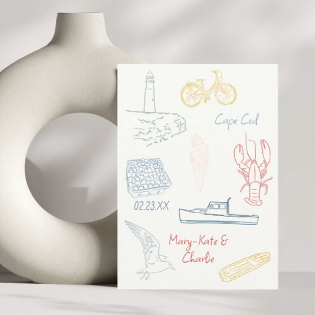 Spara datumet New England sommaren Bröllop Inbjudningar (Skapare uppladdad)