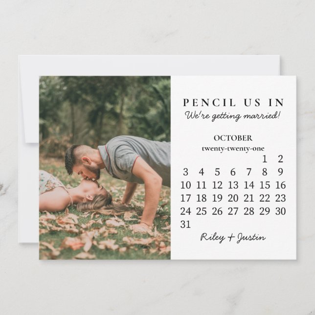 Spara datumet | Oktober 2021 Modern kalender Inbjudningar (Framsida)