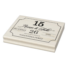 Spara datumet på spanska för Quinceanera Stämpel