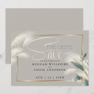 Spara datumet Pampas Grass Teal Anthurium
