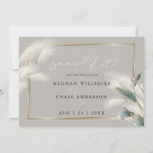 Spara datumet Pampas Grass Teal Anthurium