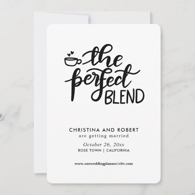 Spara Datumet | Perfect Blend Handskriven Skrift Inbjudningar (Framsida)
