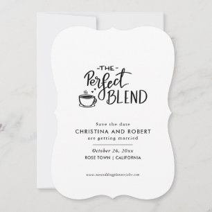 Spara datumet Perfekt Blend Script Coffee Älskar Inbjudningar
