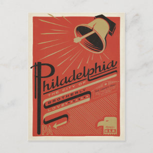 Spara datumet Philadelphia, PA - Brotherly Kärle Meddelande Vykort