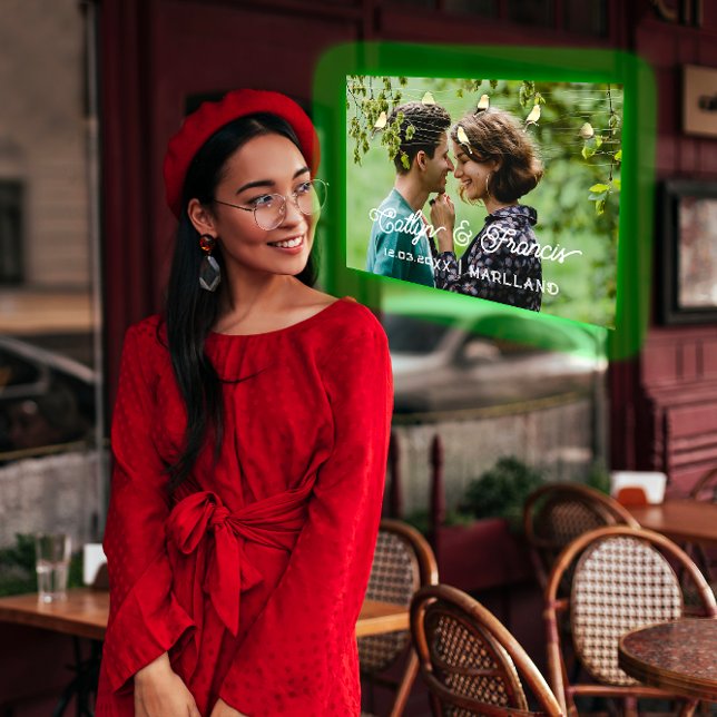 Spara datumet Photo Land Cottage Guld PinkBird Inbjudningar (Save The Date Photo Country Cottage Gold PinkBird Invitation)