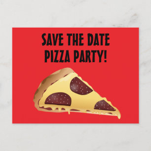 SPARA DATUMET PIZZA PARTY-INBJUDNINGAR vykort