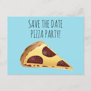 SPARA DATUMET PIZZA PARTY-INBJUDNINGAR vykort