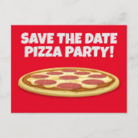 SPARA DATUMET PIZZA PARTY-INBJUDNINGAR vykort