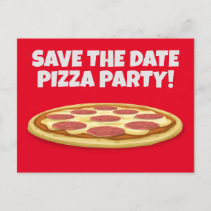 SPARA DATUMET PIZZA PARTY-INBJUDNINGAR vykort