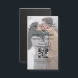 spara datumet qr-kod med foto bröllop-magnet<br><div class="desc">bakgrund av freepik.com moderna minimalister spara datum,  qr-kod,  ett foto,  bröllop magnet</div>