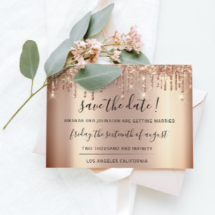 Spara datumet Ro Guld Drips Spark Glitter