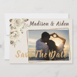 Spara datumet | Romantic White Rustic Ro Meddelande