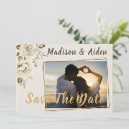 Spara datumet | Romantic White Rustic Ro Meddelande