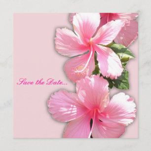 "Spara datumet" Rosa Hibiscus-inbjudan Spara Datumet