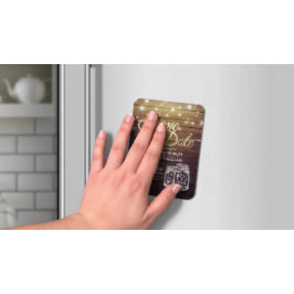 Spara datumet Rustic Wood Mason Burk String Ljus Magnet