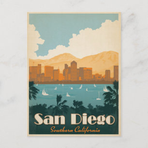 Spara datumet San Diego, CA Meddelande Vykort
