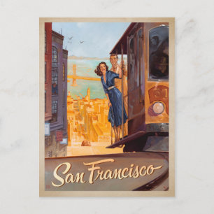 Spara datumet San Francisco, CA - Trolly Meddelande Vykort