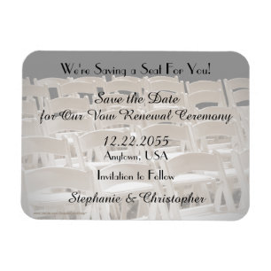 Spara datumet Sepia Vow Renewal Chairs Magnet