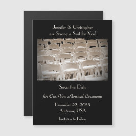 Spara datumet Sepia Vow Renewal Chairs Magnet