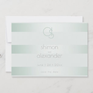spara datumet Shimmery Grönt Rand Monogram