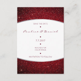 Spara datumet Silver Burgundy White Grått Glitter