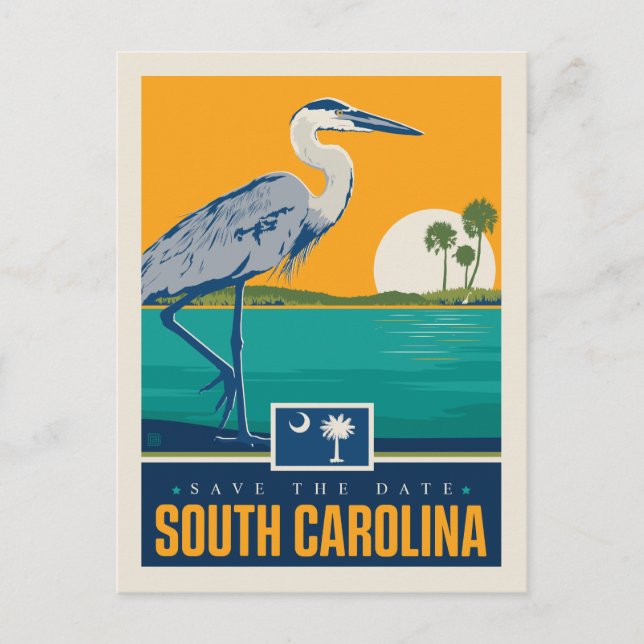 Spara datumet | South Carolina Inbjudan Vykort (Framsida)