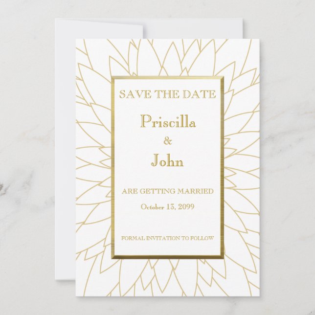 Spara datumet, store Gatsby, dahliageometrisk Datumet (Framsida)