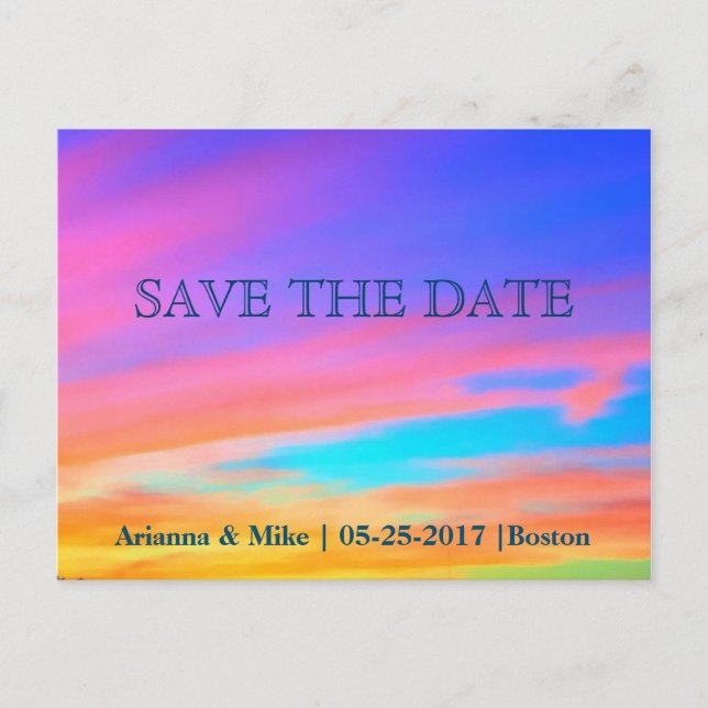 Spara datumet | Tilldelningskort för solnedgång Meddelande Vykort (Framsida)