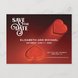 Spara datumet, två hörningar Rött vykort