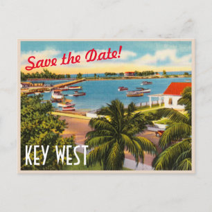 Spara datumet Vintage Nyckel Väster Florida Vykort
