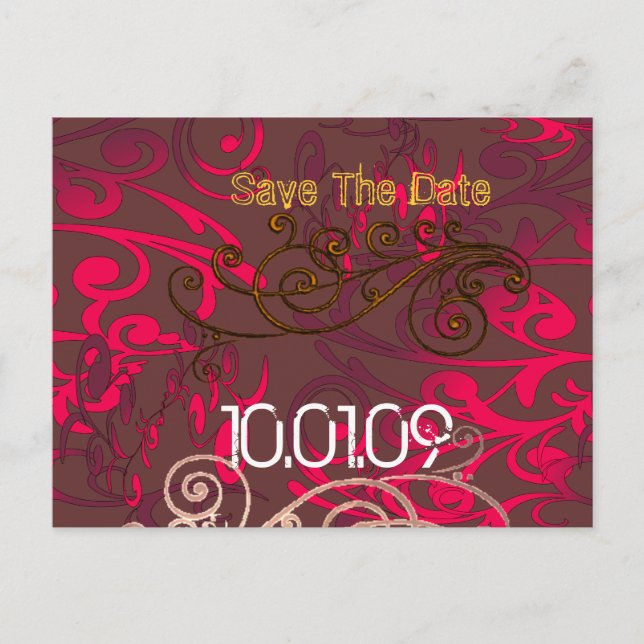 Spara datumet - Virvlande slitna - Meddelande Vykort (Framsida)