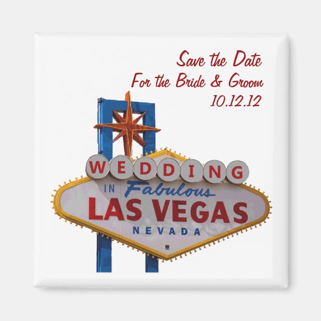 "Spara datumet" WEDDDING i Las Vegas Magnet (Framsidan)