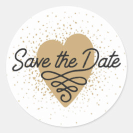 Spara datumetiketten Klassiskt runt Klistermärke