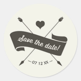 Spara datumetiketten Klassiskt runt Klistermärke